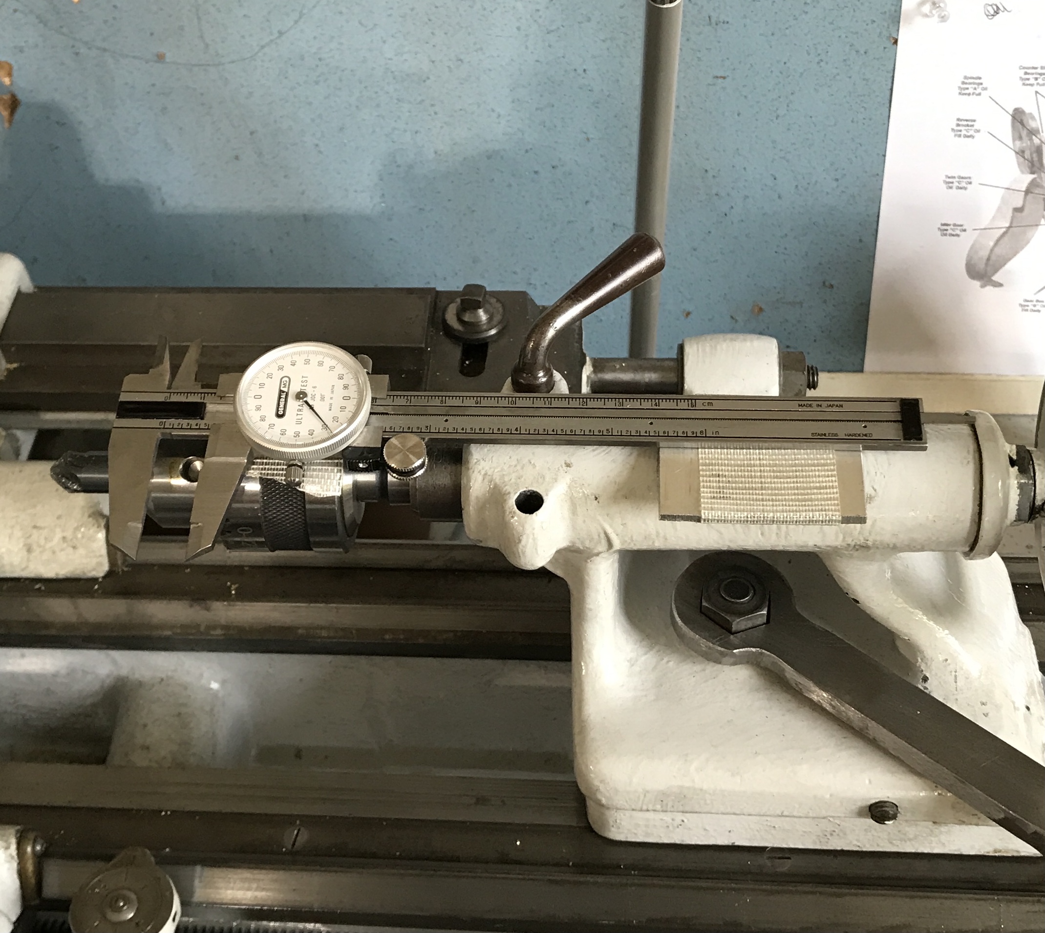 Attempted caliper tailstock DRO